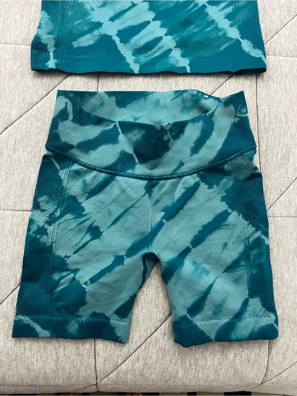 all in motion Teal Tie-Dye Active Tank & Shorts Set